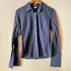 Vintage Esprit De Corp Blue Button Down Long Sleeve Shirt Small 80s 90s USA